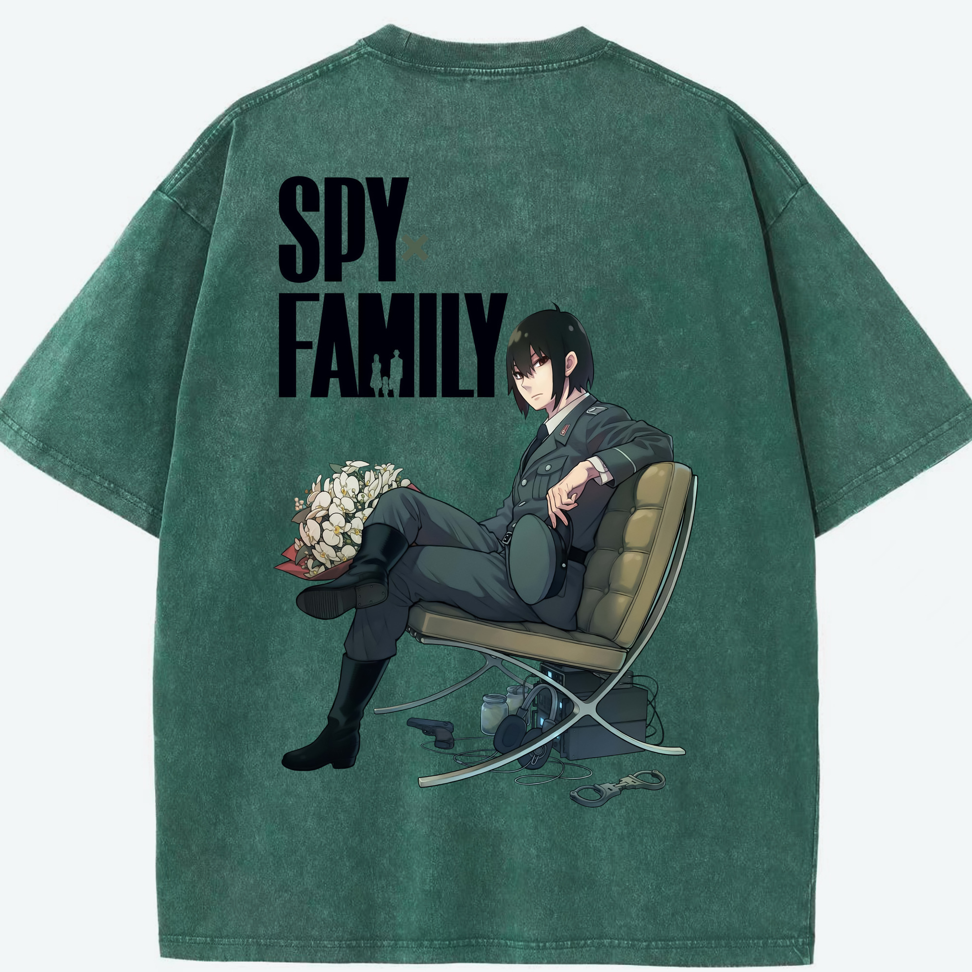 （画像用） SPY×FAMILY间谍家家酒 綿100% ヴィンテージ風 半袖Tシャツ（背面プリント）